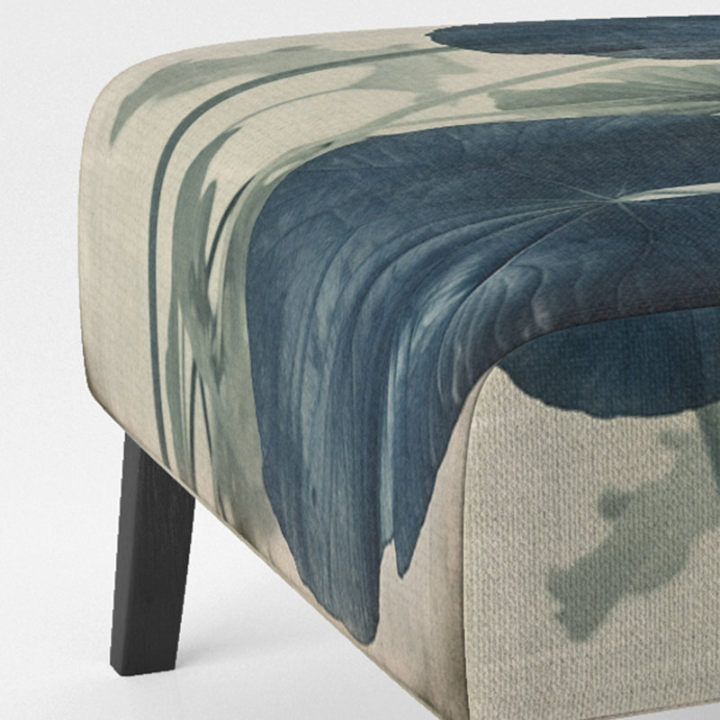 «Ginko Leaves In The Wild», photographie rétro - Fauteuil de chambre rembourré de style campagnard, fauteuil d'appoint à motif floral