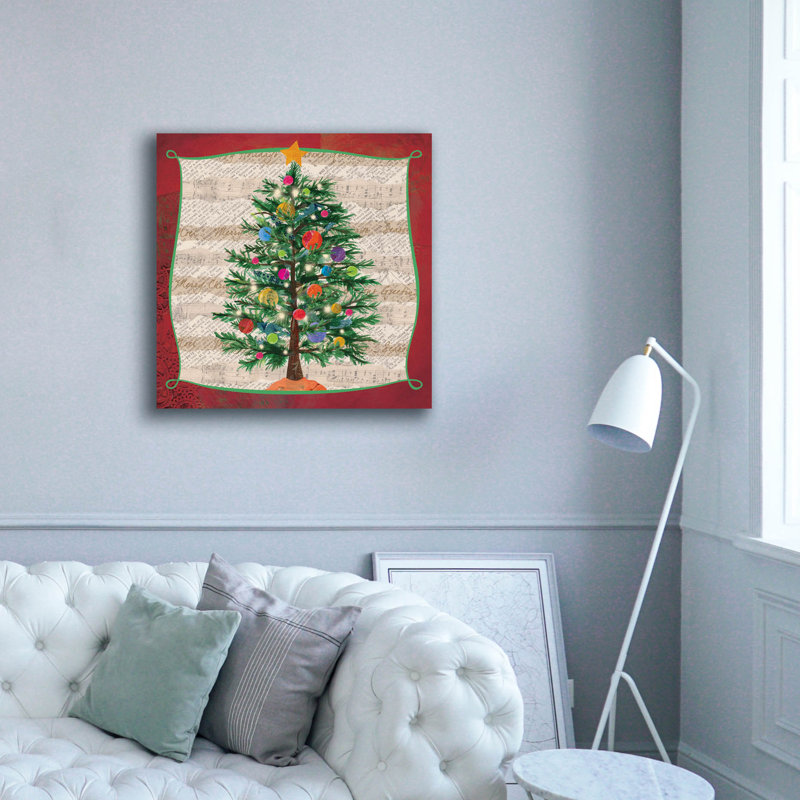 «Collage Christmas 1» par Fiona Stokes-Gilbert, art mural sur toile, H 37 po x l 37 po x P 1,5 po