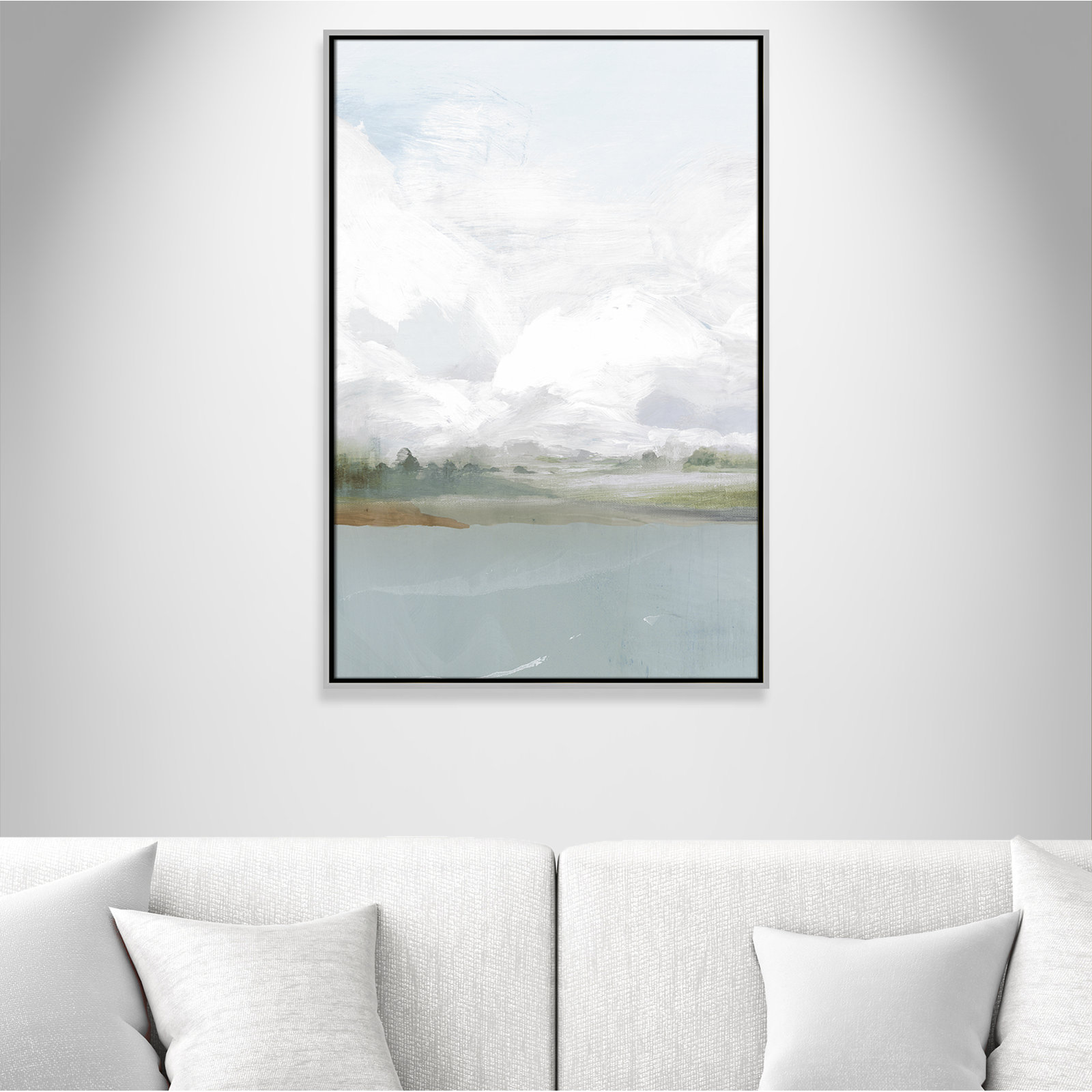 All Shore Painting, 37.5" H x 25.5" W, Silver