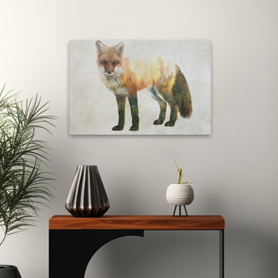 Renard roux, art animalier mixte, art contemporain