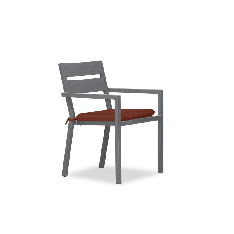 Pacifica Dining Arm Chair - White - Canvas Flax, Canvas Henna Sunbrella® Canvas, Slate