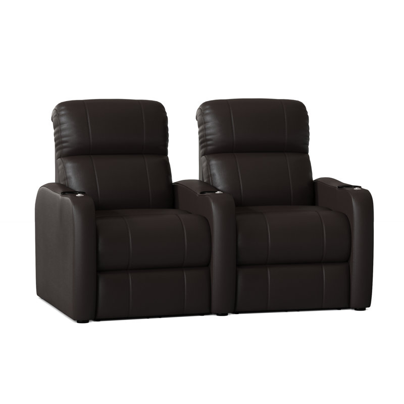 Sièges de rangée de cinéma (rangée de 2), Brun ultra foncé, Manuel