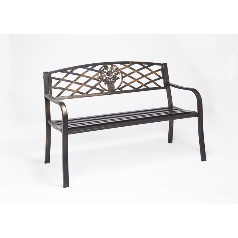 Aamari Rose Insert Steel Bench, Bronze