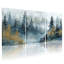 Ensemble de 3 toiles murales représentant un paysage de forêt brumeuse-1697901757