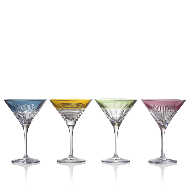 Waterford Mixology Colour Martini 8floz, Mixed Pattern, Set of 4