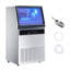 Machine à glaçons en acier inoxydable avec production quotidienne de 130 lb, argent poli, rangement de 33 lb