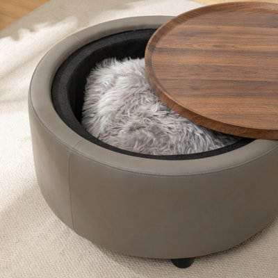 Eniyah Round Cocktail Ottoman With Storage