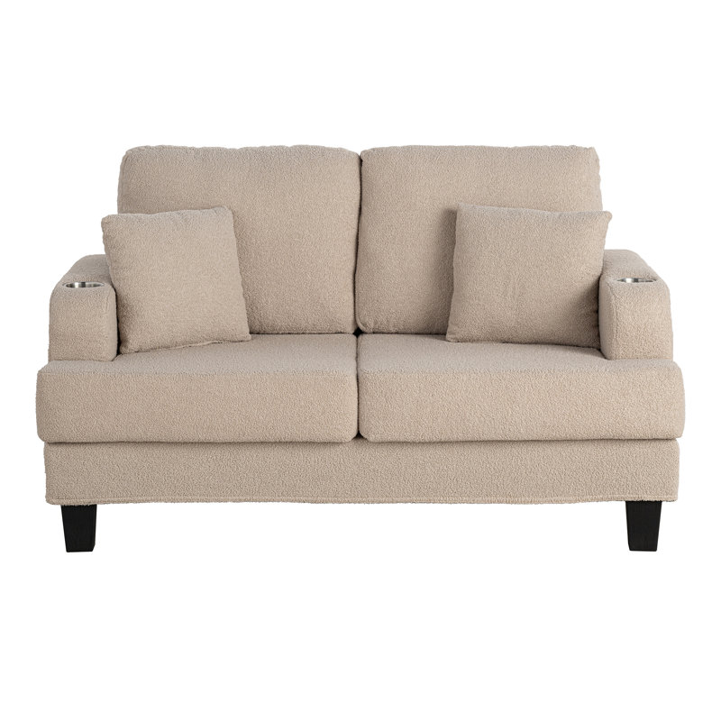 Causeuse d'appoint 60 po, Mélange de polyester beige / nounours