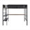 Lit mezzanine double en métal avec bureau et tablettes