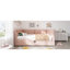 Lit de jour rembourré de taille simple, cadre de lit simple à rangement hydraulique avec chargement USB et Type-C, cadre de lit avec lattes de bois et dossier de canapé capitonné, rose, velours (sans matelas)-357025482