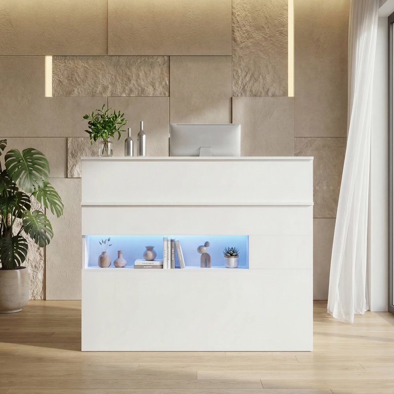 Locakable Reception Desk With LED Lights