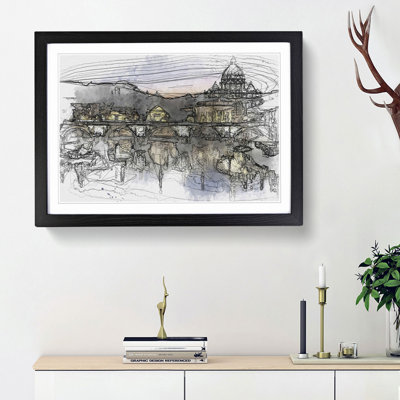 St. Peters Basilica in Rome Italy in Abstract - Framed Print