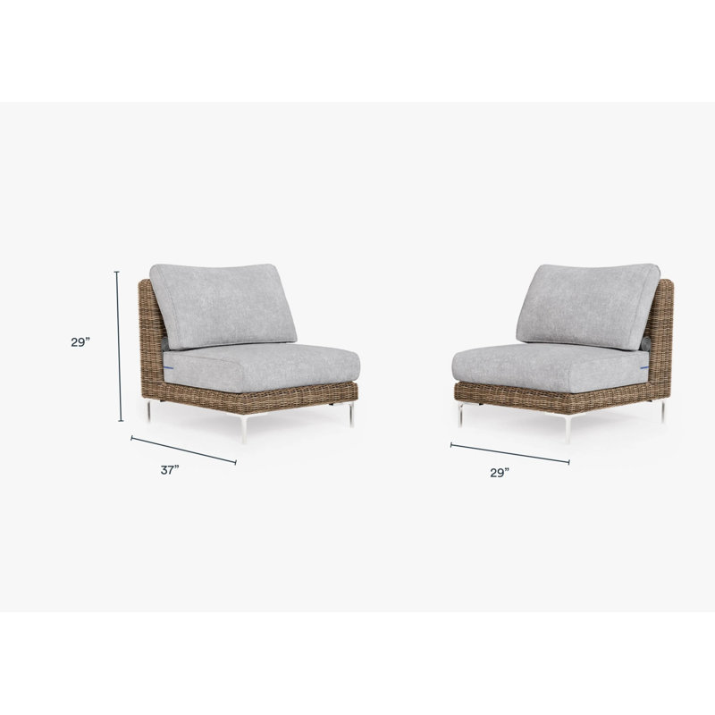Ensemble de conversation pour chaise sans accoudoirs Brown