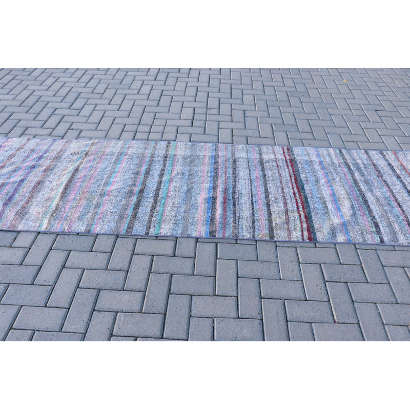 Organic Turkish Kilim Runner Rug - Vintage White Home Decor for Hallways and Living Spaces