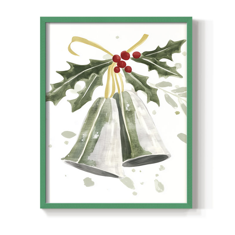 «Christmas Holiday Art», reproduction encadrée cmxxvii - bois massif, H 11 po x l 9 po, Vert