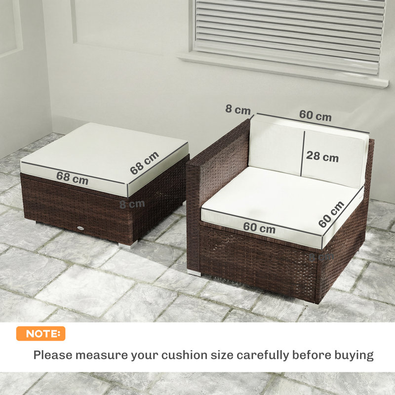 Outdoor Sofa Cushion, Cream