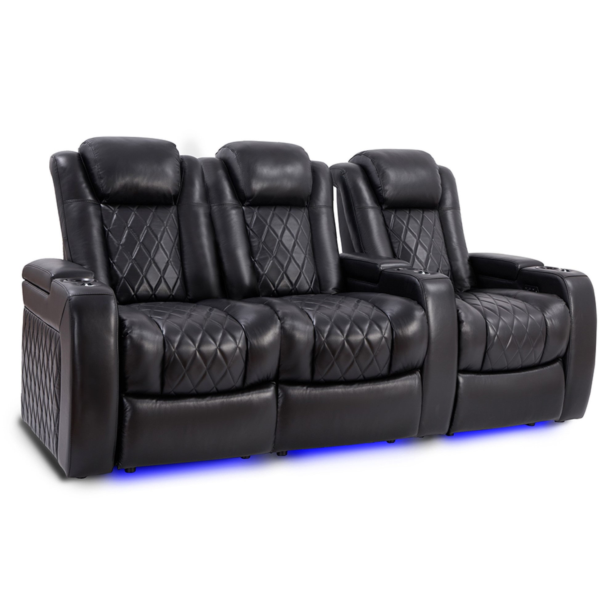 Orren Ellis Leather Home Theater Seating with Cup Holder | Wayfair