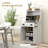 Microwave Cabinet With Storage Drawer, Double Door Cabinet And Adjustable Shelf, Buffet With Hutch And Cable Hole, Storage Cabinet For Kitchen, Dining Room, Living Room