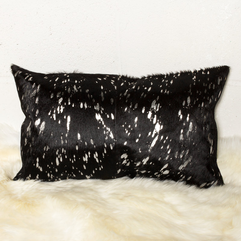Coussin lombaire en cuir Torino, Écosse / noir / argent