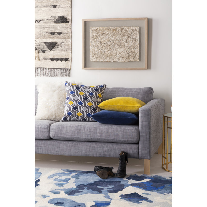 Inga 100% Cotton Throw Pillow Cover, Blue Multi