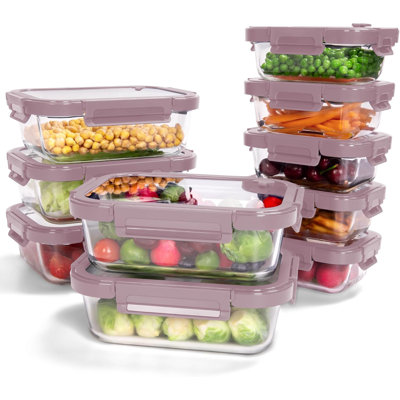 Contenants de préparation de repas en verre trempé hermétique avec couvercle