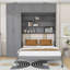 Grand lit escamotable en bois avec tablettes de rangement, deux tiroirs et garde-robe-1375762488
