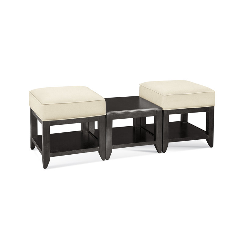 Elements Upholstered Cube Ottoman, Ivory Crypton Performance; 0886-91, Coffee