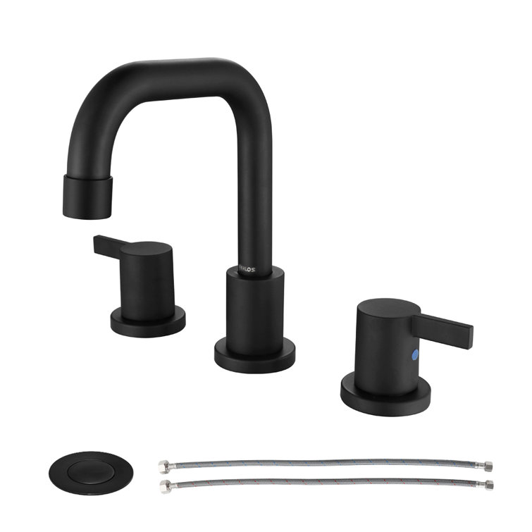 Widespread 2-handle Bathroom Faucet with Drain Assembly