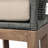 Outdoor Patio Dining Chair In Weathered Eucalyptus Wood With Rope And Cushions