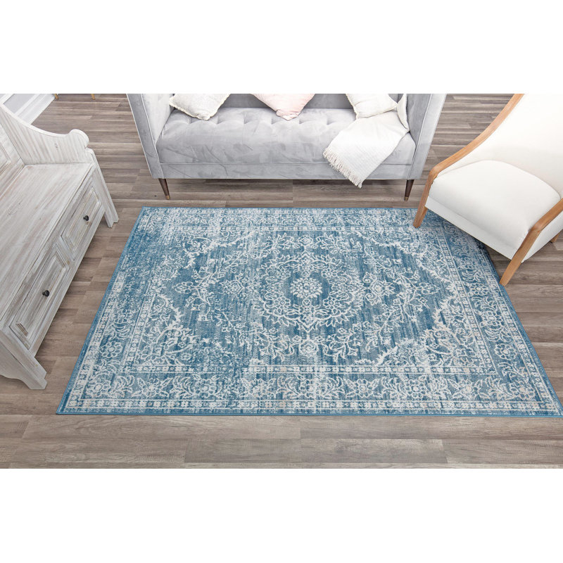 Tapis bleu Freya, Rectangle 5 pi x 7 pi