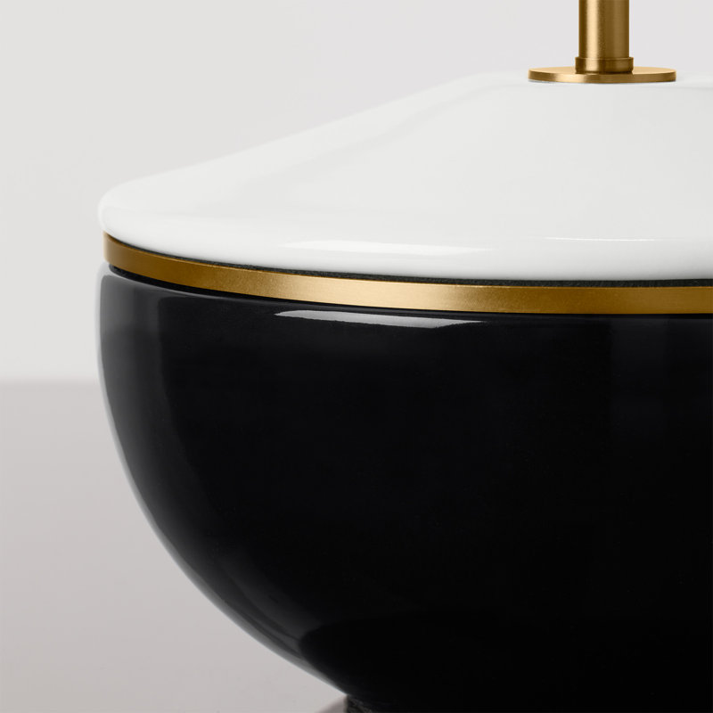Cade Table Lamp, Black/White
