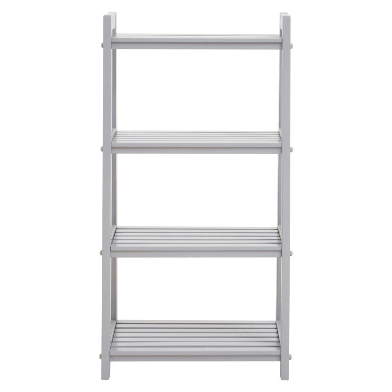 Veasey 30cm W Solid Wood Shelving Unit, Grey