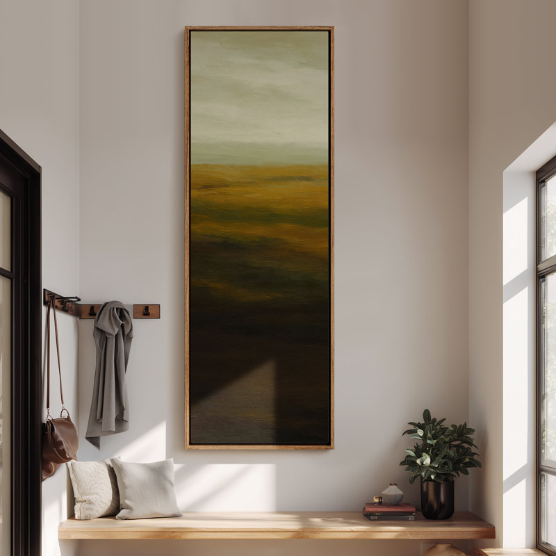 Grande toile murale encadrée - Reproduction de paysage abstrait - 60 po x 20 po, Naturel, H 60 po x l 20 po