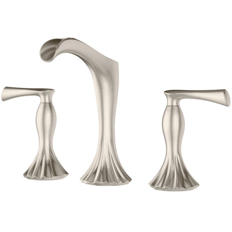 Rhen Widespread Bathroom Faucet with Drain Assembly, Brushed Nickel
