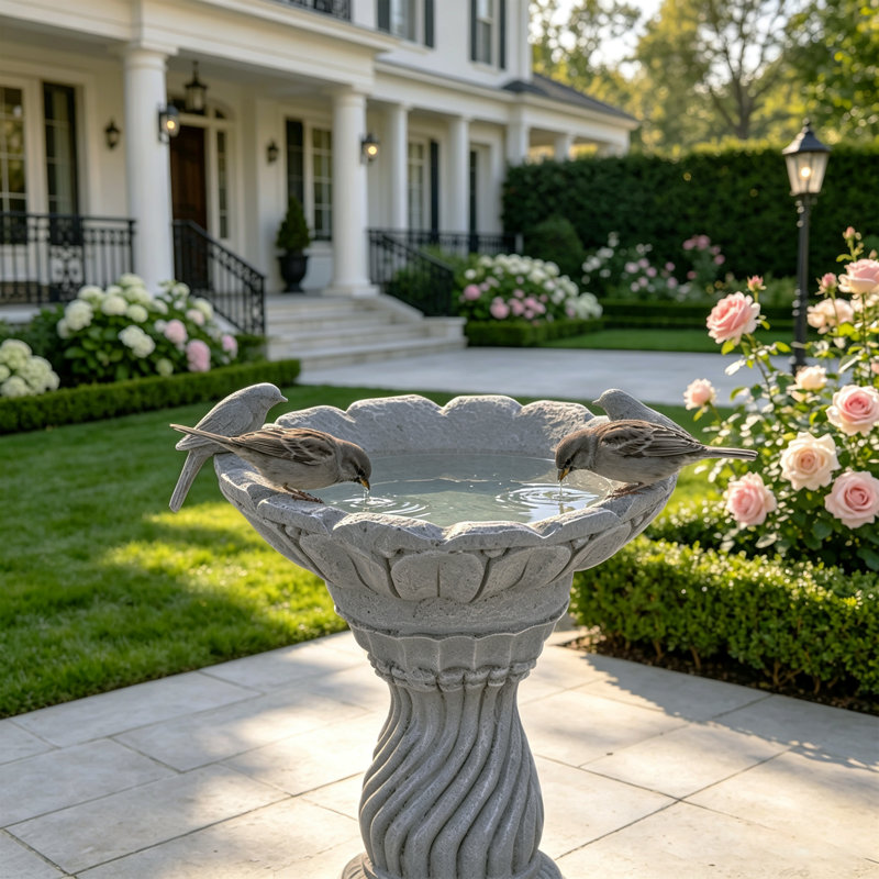 Concrete / Cement Birdbath