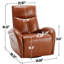 Fauteuil inclinable électrique pivotant et berçant Leatheraire avec support lombaire, degré de pivotement maximal 270 °, mécanisme de mouvement robuste avec ports USB et Type-C