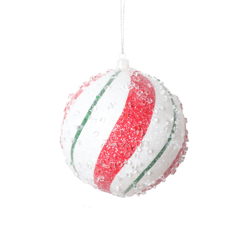 Ornement boule Fraleigh, Blanc / Rouge / Vert