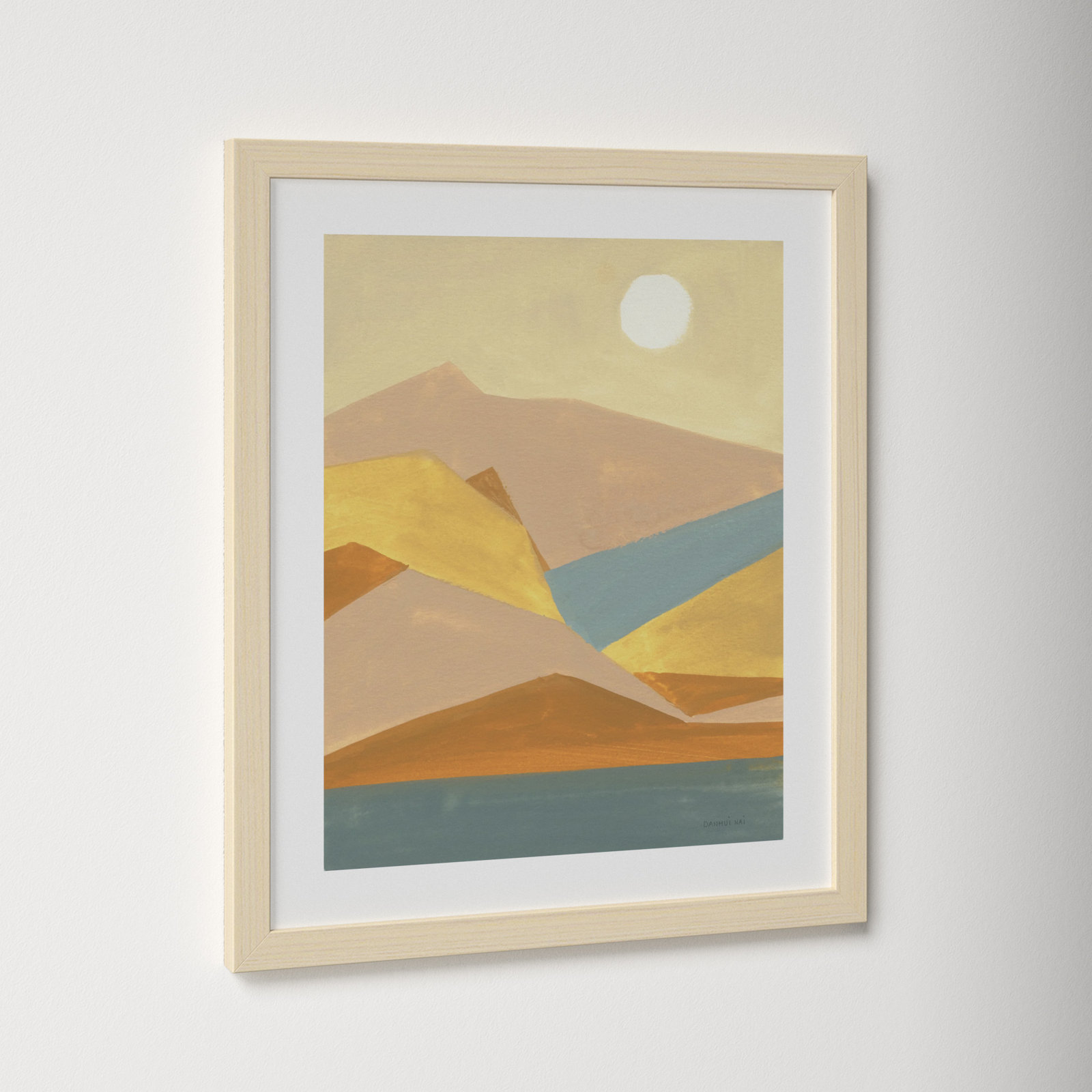 Retro Abstract I Southwest Mountains Print, 19.38" H x 16.38" W x 0.88" D, Brown Framed Paper