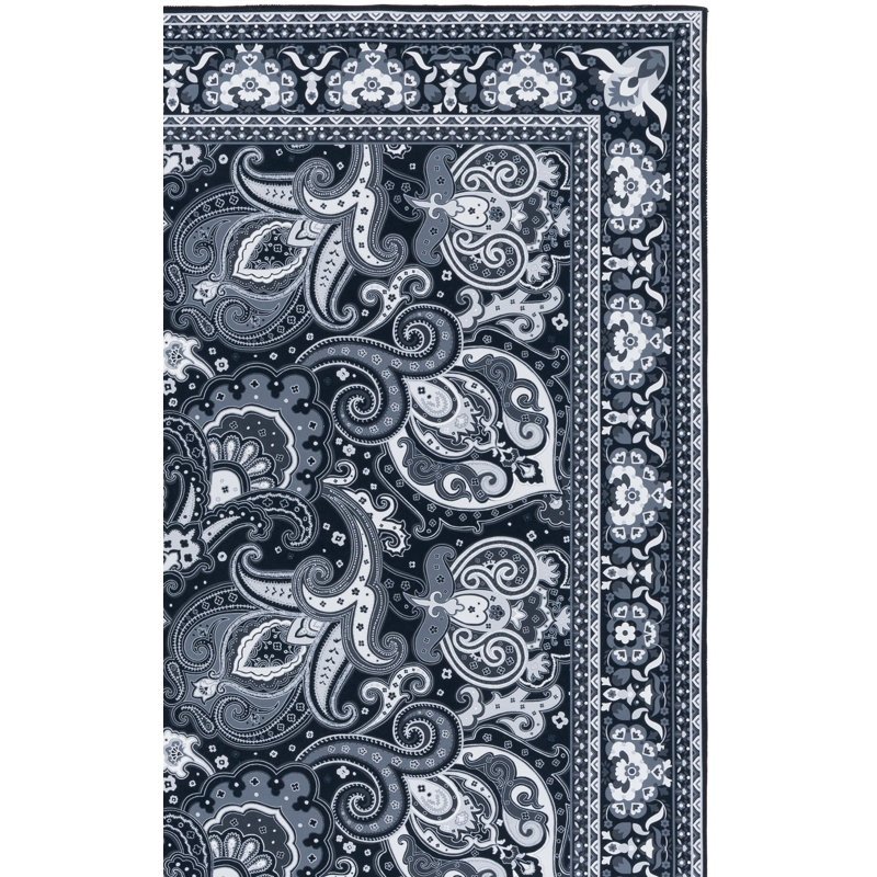 Tapis cachemire lavable à la machine Cartrell, Tapis de couloir 2 pi 6 po x 8 pi