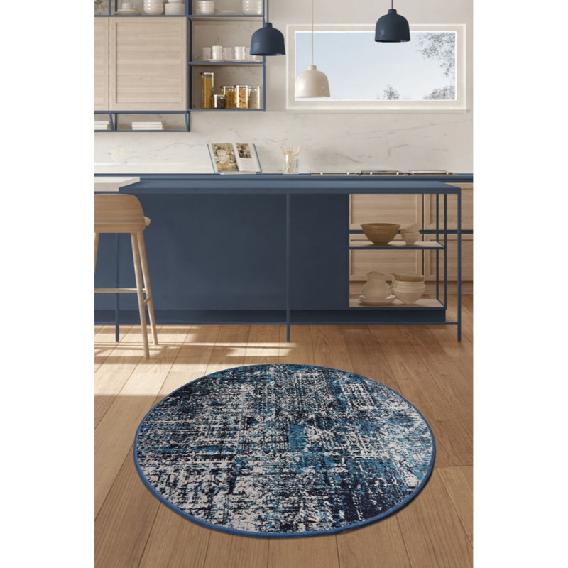 Tapis rond élégant, 55,1 po de diamètre, doux 100% polyester, hauteur des poils de 0,4 po | Antibactérien, antidérapant sous la surface, lavable en machine à 86 ° F | Idéal pour le salon, la chambre à coucher et les aires de jeu, durable et facile à entretenir