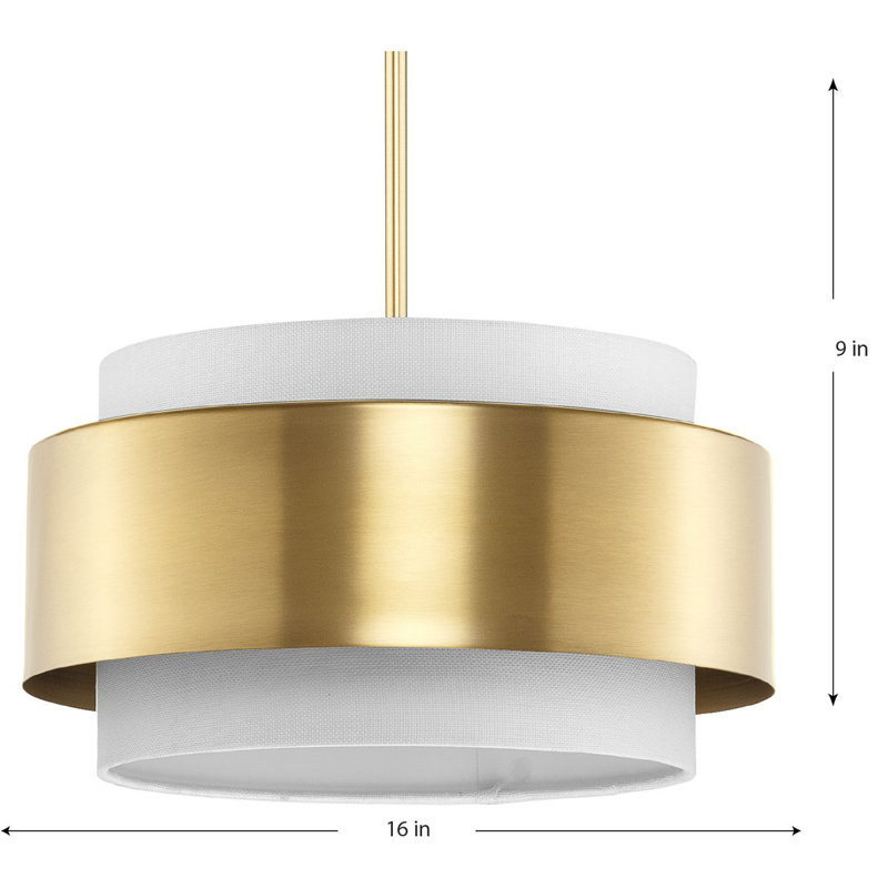 Luminaire suspendu tambour 3 lumières Myrteza, H 12 po x l 16 po x P 16 po, Bronze brossé