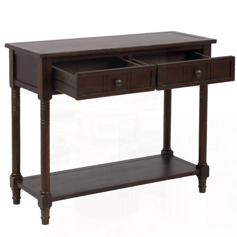 Console Daisy Series avec un design traditionnel, deux tiroirs et une tablette inférieure pour un rangement et une présentation élégants