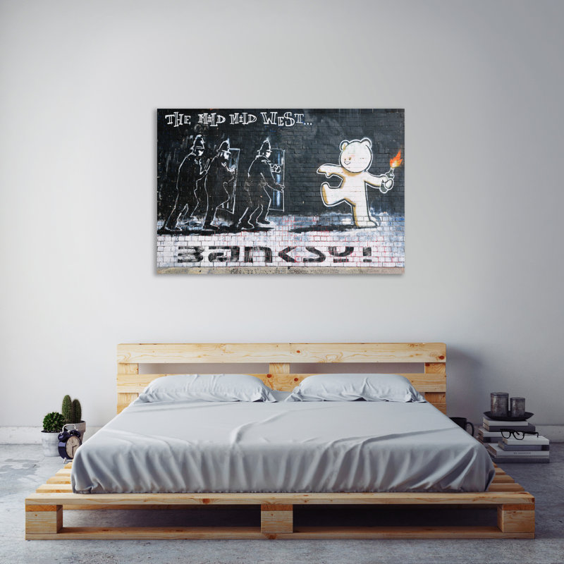 The Mild Mild West by Banksy - Wrapped Canvas Print, 30 cm H x 46 cm W x 4 cm D