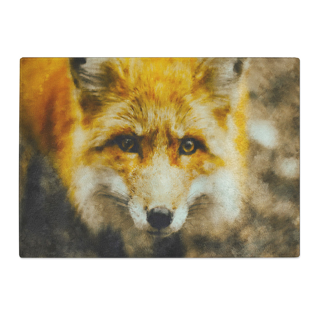 Tempered Glass Curious Fox Chopping Board