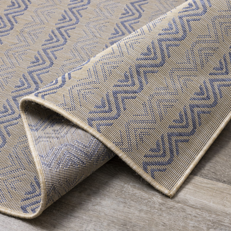 Tapis intérieur / extérieur bleu Clairevale, Rectangle 7 pi 10 po x 10 pi 6 po