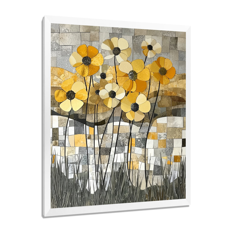 Harewood - art mural abstrait, H 20 po x l 12 po, Reproduction encadrée d'une seule photo, Blanc