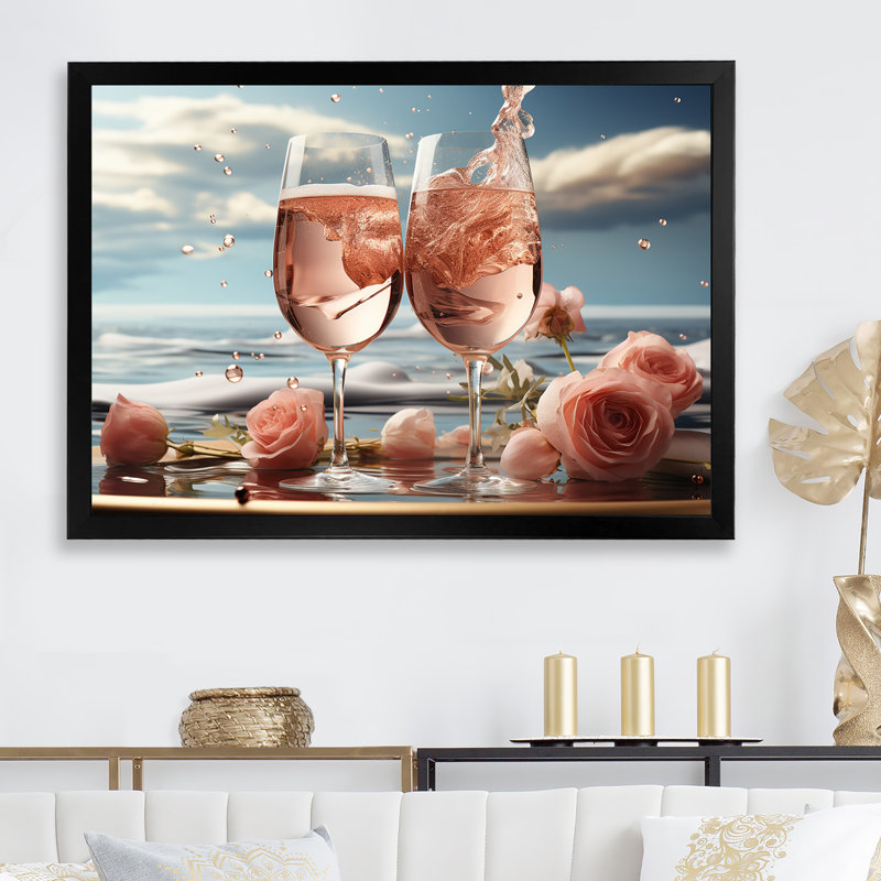 Bulles de rêves II sur toile, Cadre simple noir, H 16 po x l 32 po x P 1 po