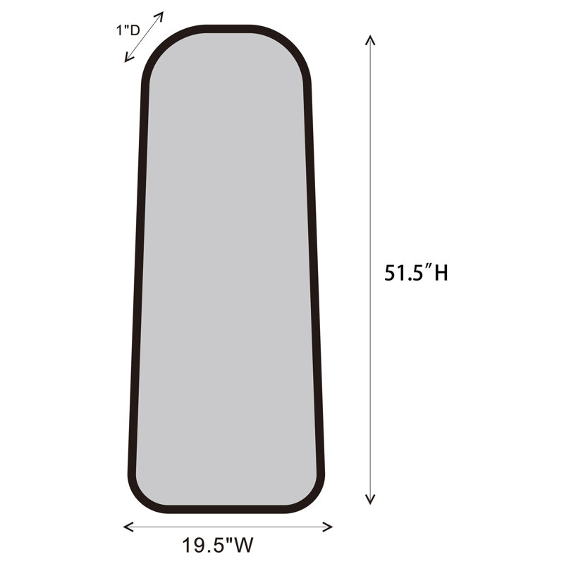 Metal Flat Mirror, 51.50" H x 19.50" W