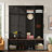 Farmhouse Hall Tree with 4 Hidden Hooks, Walnut Seating Bench, 8-Door Shoe Cabinet & Open Compartments for Entryway-1493611596