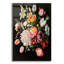 Fleurs sur fond noir, art mural en verre 4 pi par Momart-1640936917
